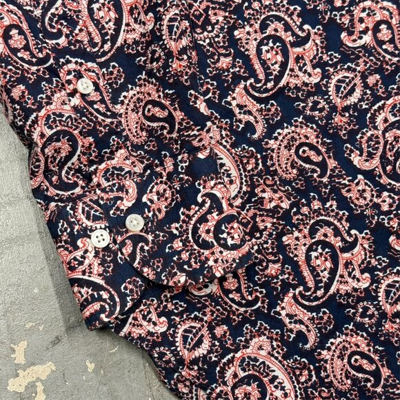 Brooks Brothers Paisley Dress Shirt Made in Italy Long Sleeve 15 1/2 Medium - Picture 3 of 8